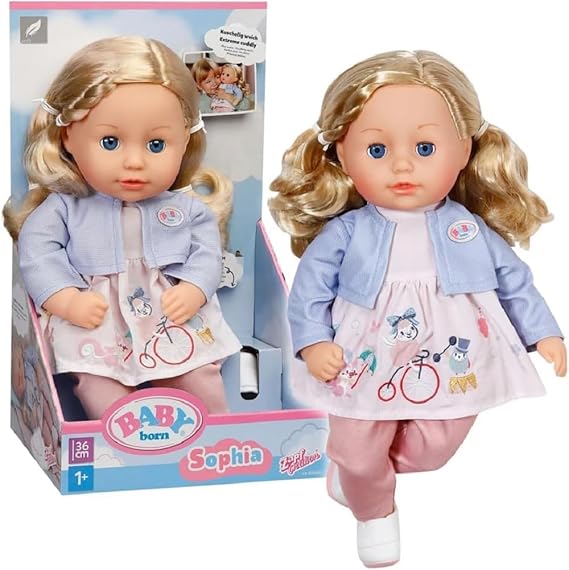BABY born Sophia Rose 36 cm, Doll with Sleeping Hair and Eyes | High quality blonde hair, soft body, from 1 year old