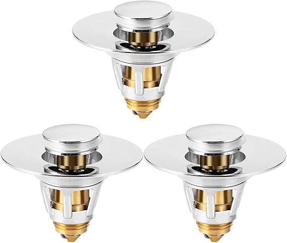 Bathroom Sink Drain Stopper for 1.1-1.5 Inch Drain 3Packs