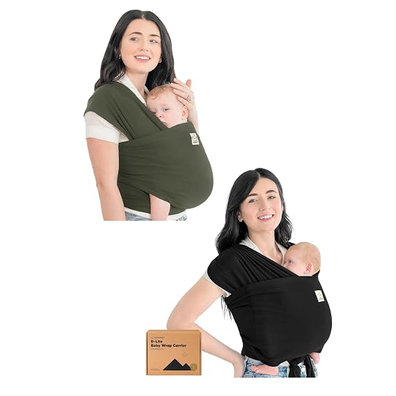 KeaBabies Baby Wrap Carrier and KeaBabies Baby Wraps Carrier - All in 1 Original Breathable Baby Sling, D-Lite Baby Wrap, Lightweight,Hands Free Baby Carrier Sling