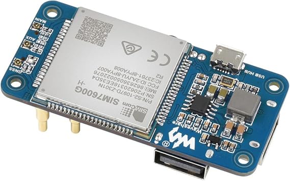 SIM7600G-H 4G HAT(B Compatible with Raspberry Pi LTE Cat-4 4G / 3G / 2G Support GNSS Positioning Global Band