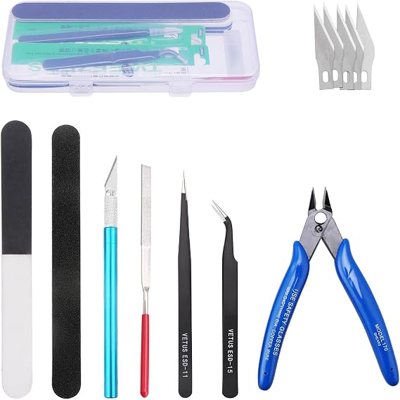 HSEAMALL Gundam Model Building Tool Set 9 Pieces Hobby Tool Sets Basic Tools for Buildings Cars Planes Model Making Repair and Fixing