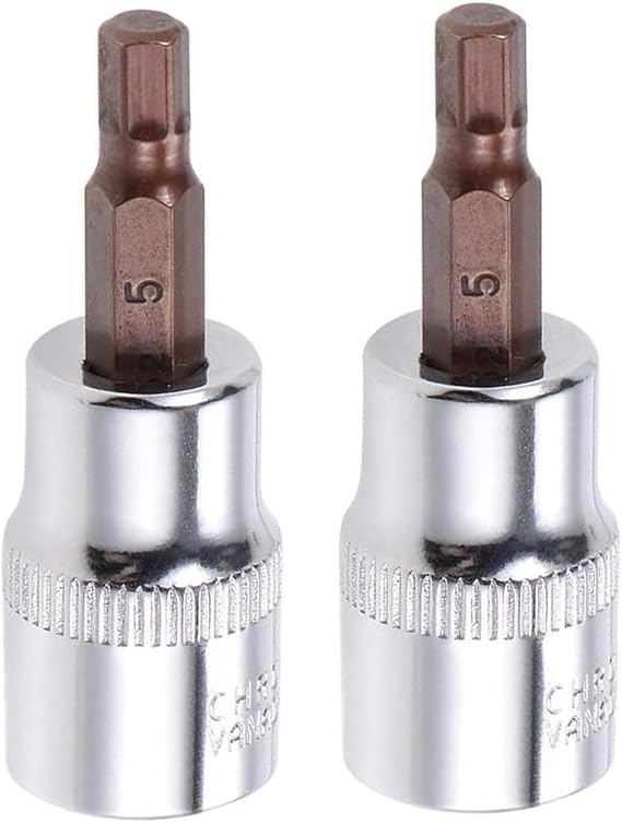 2PCS Juttzzei Hex Bit Socket, 3/8" Drive x H5 (5mm) Allen Key Socket