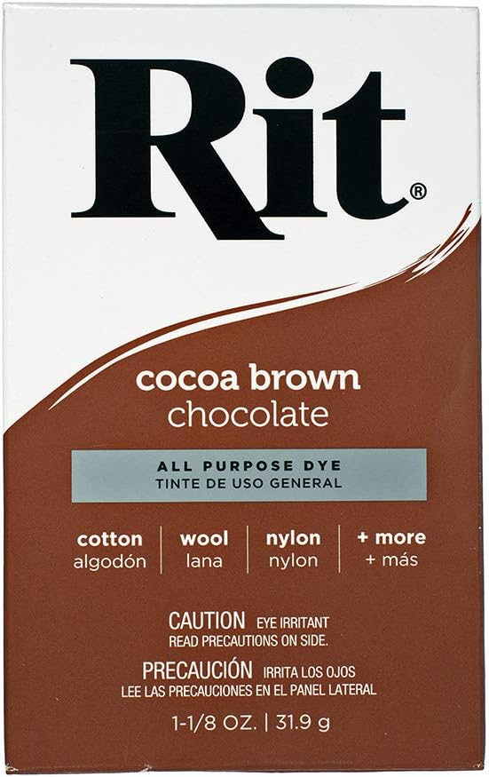 All Purpose Concentrated Rit Dye Powder Single Pack for Clothing, Decor, and Crafts Cocoa Brown