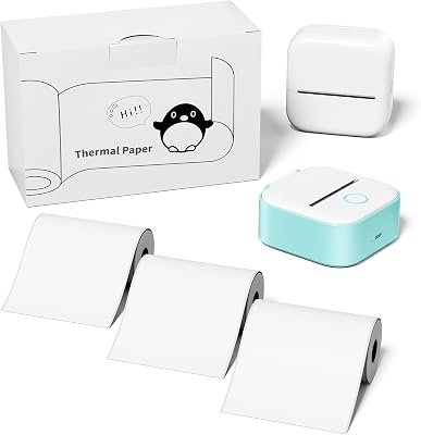 Mini Thermal Paper for T02M02XM02L Printers, White, Self-Adhesive, 50mm x 3.5m, 3 Rolls