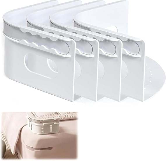 SANTUO Bed Sheet Clips, Fitted Sheet Holder with Lock Strip for Cornner
