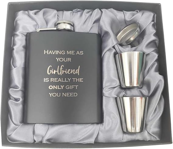 Funny Gifts for Boyfriend, Valentines Day Gifts for Boyfriend, Funny Flask, Birthday Ideas, Gag Gift Funny, Having Me as Your Girlfriend (G)