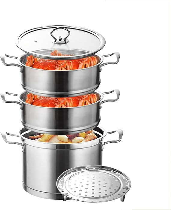 Stainless Steel Stock Pot,Stainless Steel Stock Pot with Glass Lid for Cooking, Induction Soup Pot Compatible with All Stoves, Nontoxic & Thick Bottom, Oven & Dishwasher Safe,8.6in
