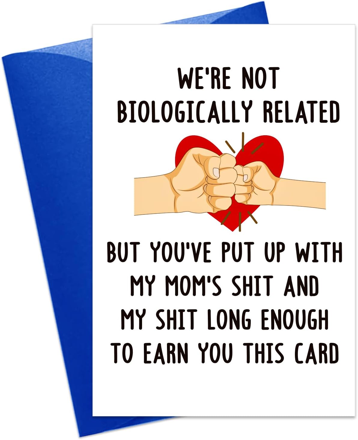 GMEMNOV Fathers Day Card for Stepdad Bonus Dad - Funny Bonus Dad Fathers Day Cards Stepdad Fathers Day Gift from Daughter Son Birthday Gifts Fathers Day Card with Envelope