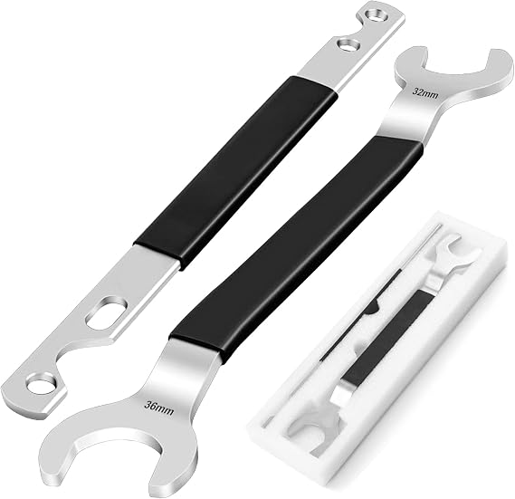 Richcat Fan Clutch Wrench Set,32mm & 36mm Clutch Fan Tool Wrench,Water Pump Pulley Holder Removal Tool for BMW, Ford, GM, Dodge,Chevrolet,Jeep Fan Clutch Removal Kit,Water Pump Holder Stainless Steel