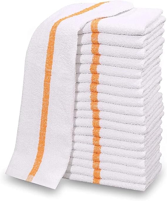 GOLD TEXTILES White Shop Towels Cotton - 240 Pcs 16x19 Inches Shop Rags in a Box - Valuable Cleaning Rags Terry Towel for Industries, Automobiles and Commercial Uses (240)