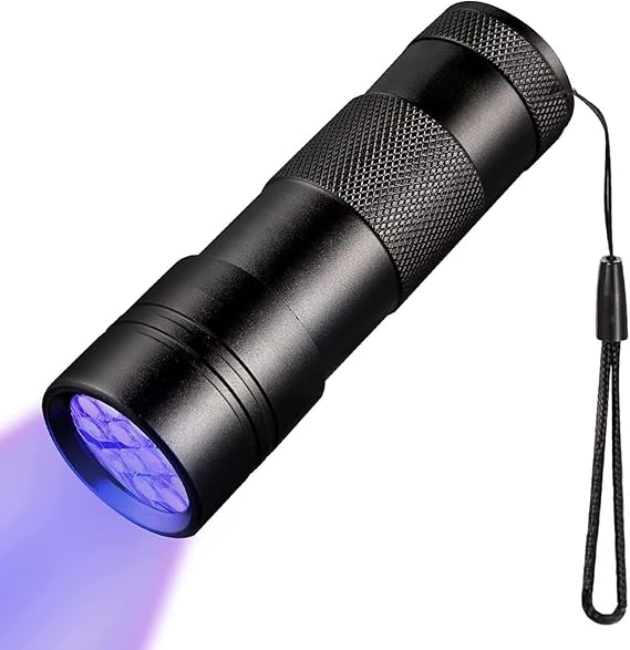 Tarez Ultraviyole Fener, Mor Işık Fener 12 LED, 395 NM Uv Fener, Köpek ve Kedi Kurumuş İdrar Lekeleri İçin Lamba, El Tırnak Oje Kurutucu El Tipi Uv Lamba [Enerji Sınıfı A+++]