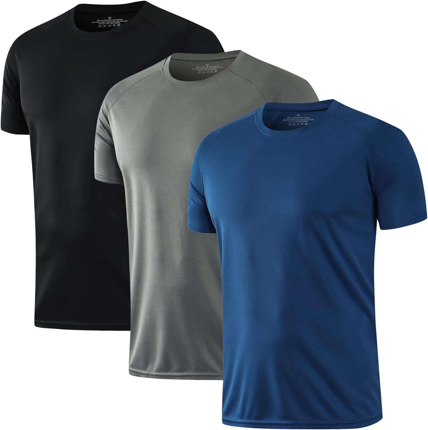 HOPLYNN 35 Pack Running Shirts Men Sport Tops Dry Fit Gym Wicking Athletic T Shirts Breathable Cool Workout Shirts