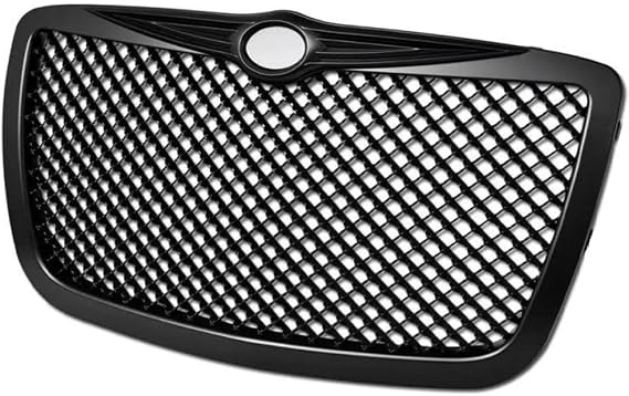 Car Front Bumper Grill for Chrysler 300/300C 2005-2010, ABS Hood Mesh Grille Center Radiator Air Vent Grilles Cover Decoration Accessories,A/Black