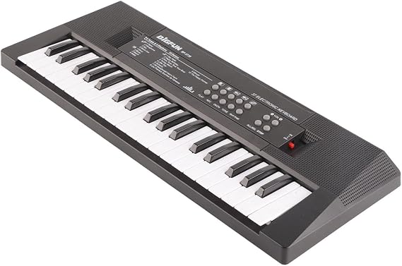 Electric Piano Keyboard 37 Key Portable Electronic Musical Keyboard with Microphone Recording Function for Kids Learning - Black Musical Instrument