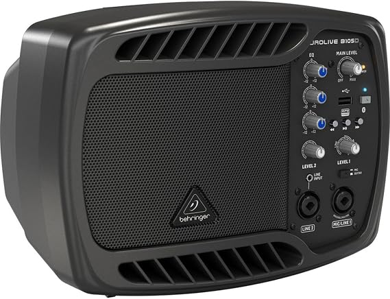 Behringer EUROLIVE B105D Ultra-Compact 50-Watt PA/Monitor Speaker with MP3 Player and Bluetooth Audio Streaming