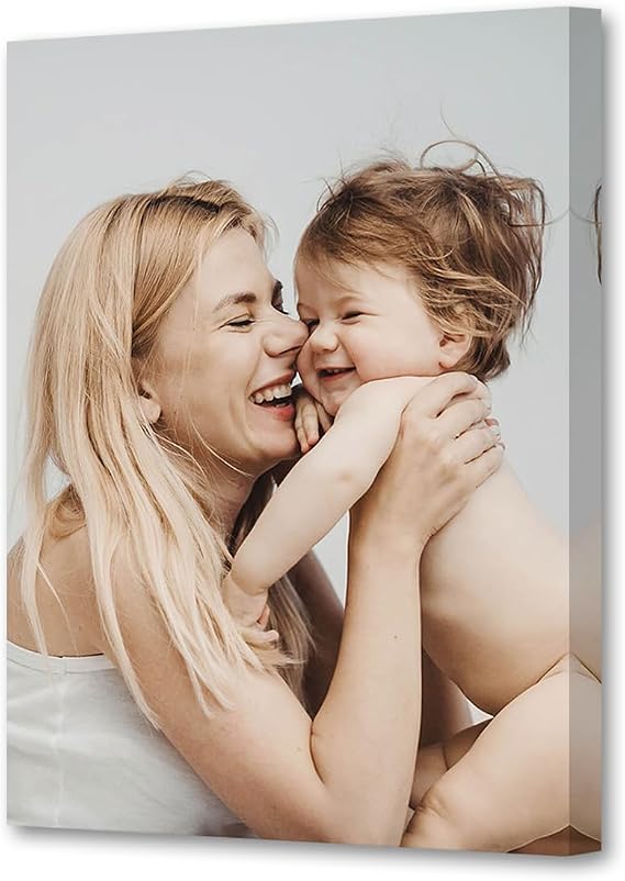CCWACPP Custom Canvas Pictures 5x7 inches Framed Personalized Photo to Canvas Print Customize Canvas Prints with Your Photos for Wall Decor Ready to Hang (5"x7"(13x18cm)