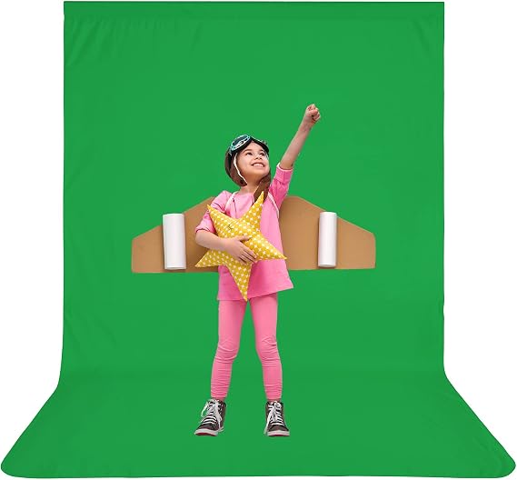 Green Screen Backdrops, Portable Solid Color Photography Backdrops Cloth, 6.0 x 9.0 ft Collapsible Green Backdrop Background for Photography, Video Studio