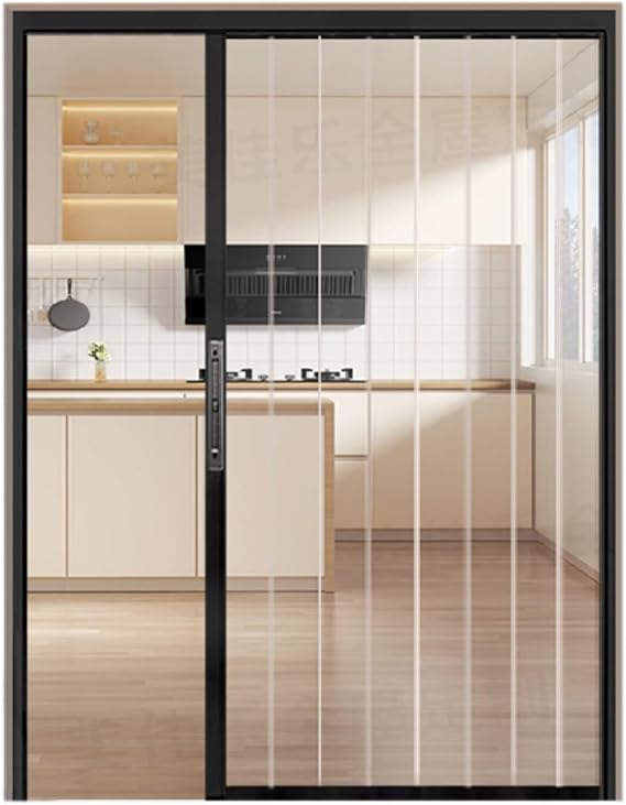 Interior Accordion Door, Aluminum Frame Kitchen Sliding Door Kit With Trackless Interior Transparent Multifold Folding Doors For Closet Pantry(60X150CM)