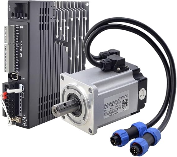 400W AC Servo Motor Kit 1.27Nm 3000RPM 17-Bit Magnetic Incremental Encoder Servo Driver Kit(400W Without Brake)