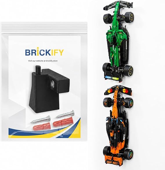 Wall Mount Bracket Compatible with LEGO Technic McLaren F1 42228 & Aston Martin 42240 – UK Made - Car Not Included – Hardware Included