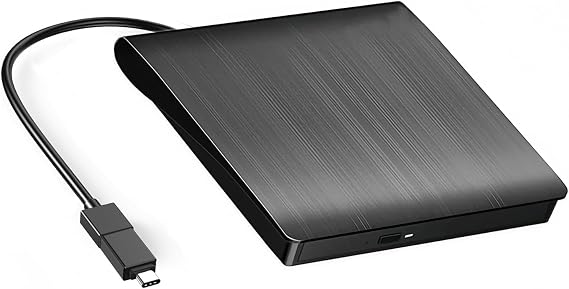 External CD/DVD Drive for Mac Laptop Portable CD/DVD Burner Writer Reader Player USB 3.0 Optical Disc Drive Compatible with MacBook Pro, iMac, Windows