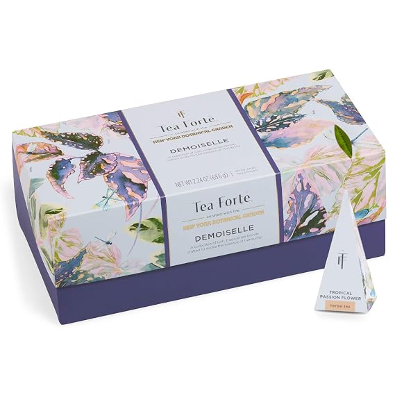 Tea Forte Tea Sampler, 20 Pyramid Infuser Bags, Premium Tea Gift Set