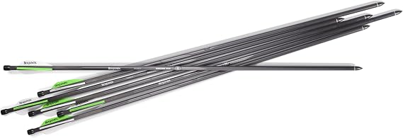 Benjamin AB6PKA Pioneer Airbow Arrow Pack | Hand-Fletched Helical Vanes - 26-Inch Carbon Fiber - 250-Spine Build