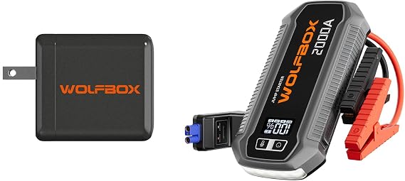 WOLFBOX 65W USB C Charger + 2000A Jump Starter