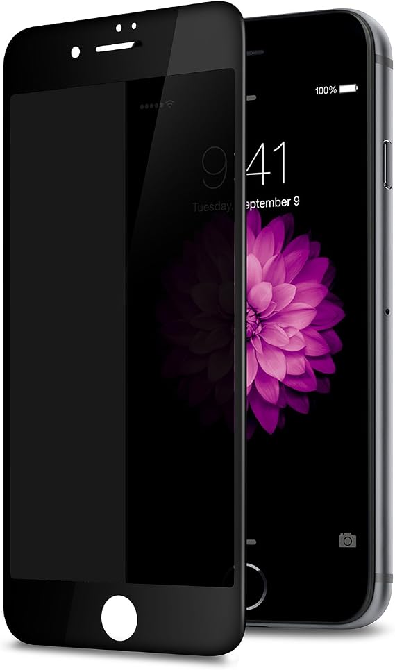 TECHO Privacy Screen Protector for iPhone SE 2022/2020 iPhone 8 7 6s 6, Anti Spy 9H Tempered Glass, Edge to Edge Full Cover Screen Protector [Anti-Fingerprint] [Bubble Free] [Full Coverage] (Black)