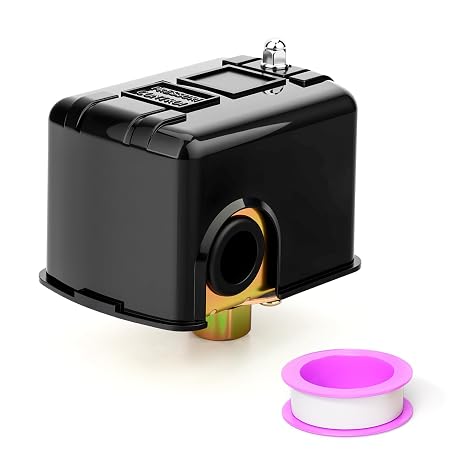 MEANLIN MEASURE MPS2040 Water Well Pressure Control and Port Air Compressor Pressure Switch,20-40 PSI Pressure Setting,1/4" Female BSP,Adjustable Differential,Tank Water Pump Control Valve