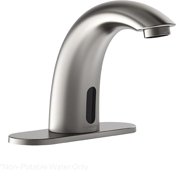 Commercial Hands Washing Touchless Faucet Non-Potable Water Only Brushed Nickel
