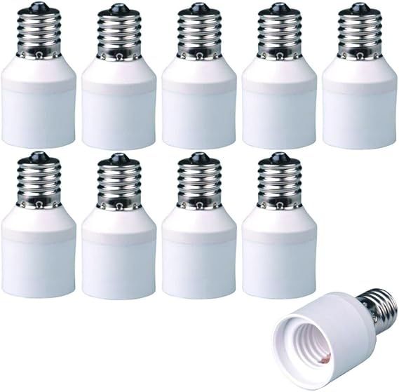 E17 to E17 Lamp Socket Adapter, Intermediate Lamp Socket E17 to E17 Extender, E17 Bulb Base Converter LED Light Holder (10pcs E17 to E17 Extender)