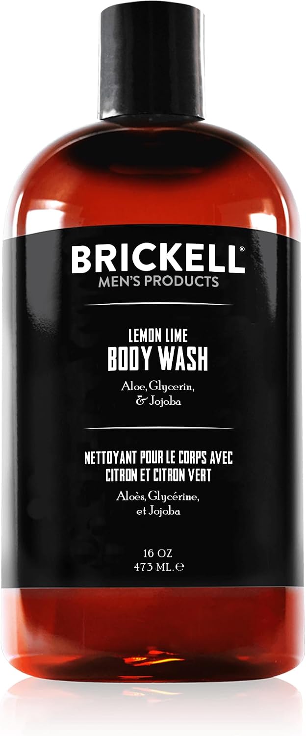 Brickell Men's Invigorating Body Wash for Men, Natural and Organic Deep Cleaning Shower Gel with Aloe Glycerin, and Jojoba Oil, Sulfate Free
