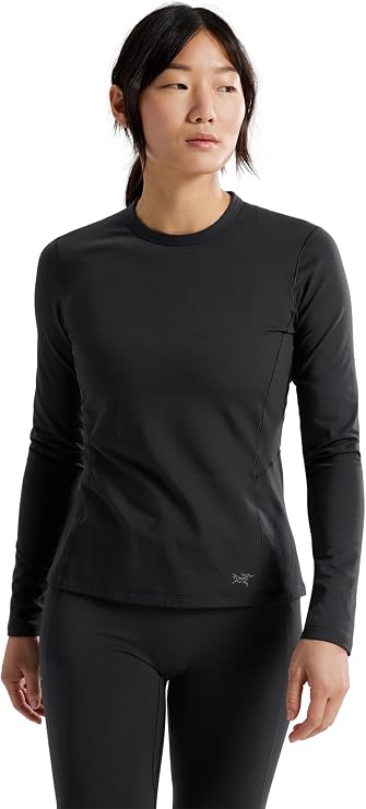 Arc'teryx Rho Crew Neck LS Women's | Lightweight Microfleece Base Layer - Redesign | Black, Large