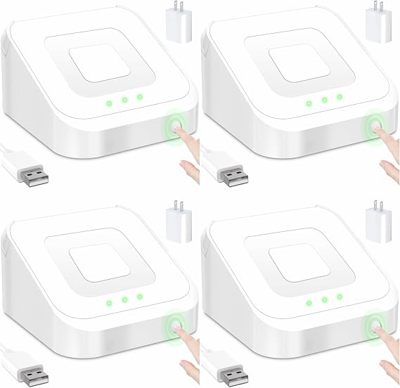 4 Packs Square Dock for Square Reader 2nd Generation, Holder Stand for Square Reader 2nd Generation, Smart Anti-Sleep Button, Anti-Slip Base Dock (Cable & Wall Charger, NO READER