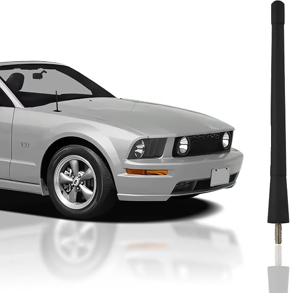 7 Black External Antenna Mast Compatible for Ford Mustang 1979-2009 - Automotive Antenna Replacement for Cars, Trucks & SUV - FM AM Radio Compatible - Car & Truck Exterior Accessories