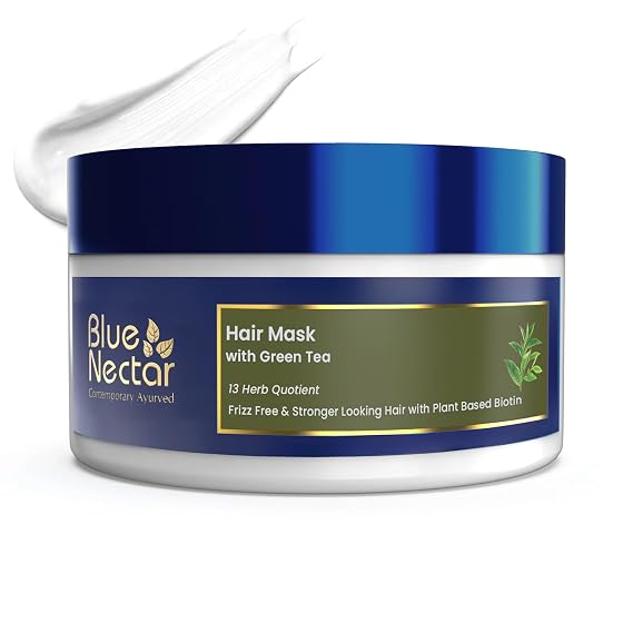 Blue Nectar Anti Frizz Hair Mask for Dry & Frizzy Hair | Enriched with Natural Herbs for Hair Growth (13 herbs, 7 Oz)