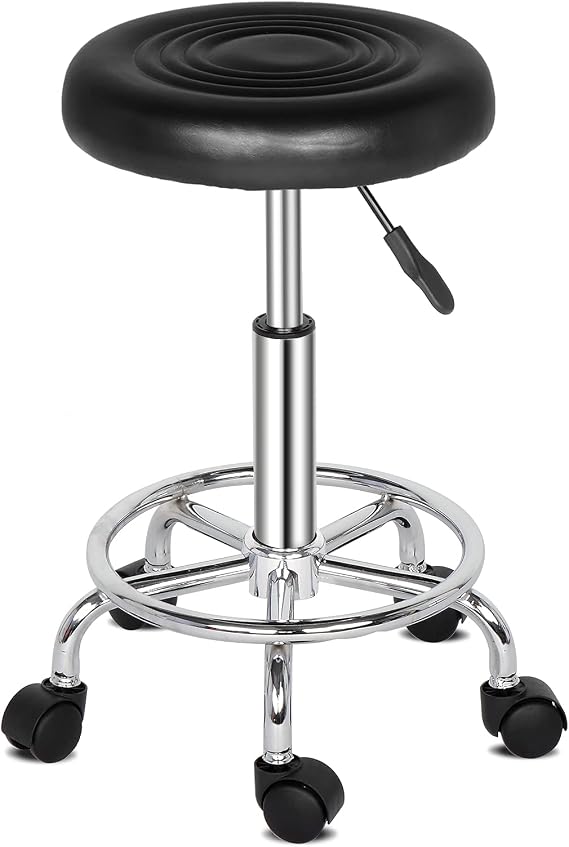 Bar Stool,Barstools Bar Chairs Counter Adjustable Swivel Stool PU Leather Kitchen Counter Stools Dining Chairs for Kitchen Dining (Round, Black)