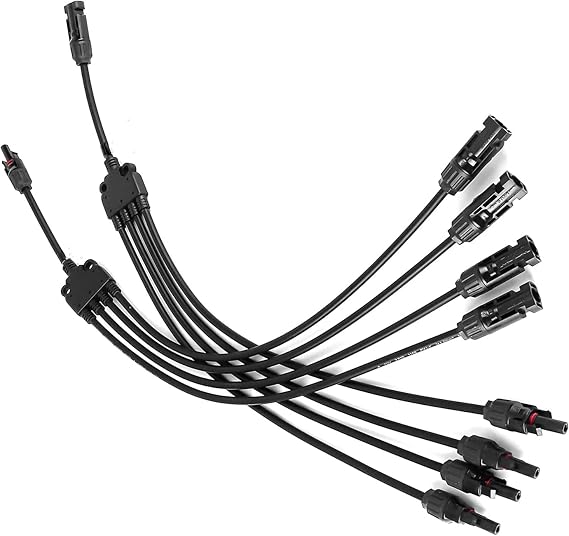 1 Pair 1 to 4 Y Branch M/FFFF and F/MMMM Solar Panel Connectors