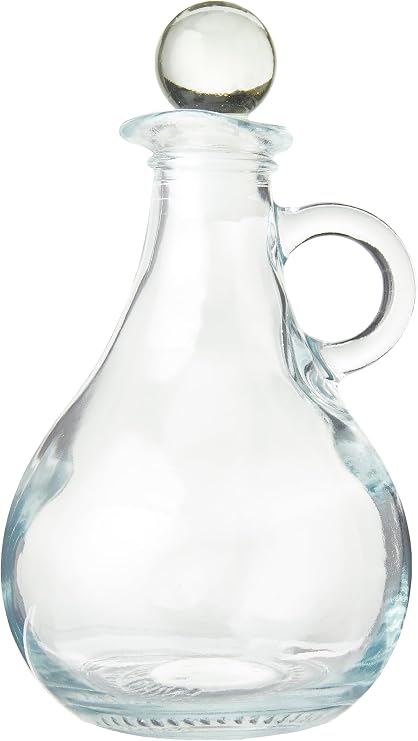 KitchenCraft KCOILGLASS Vinegar/Olive Oil Bottle Drizzler, Glass, 300 ml, White