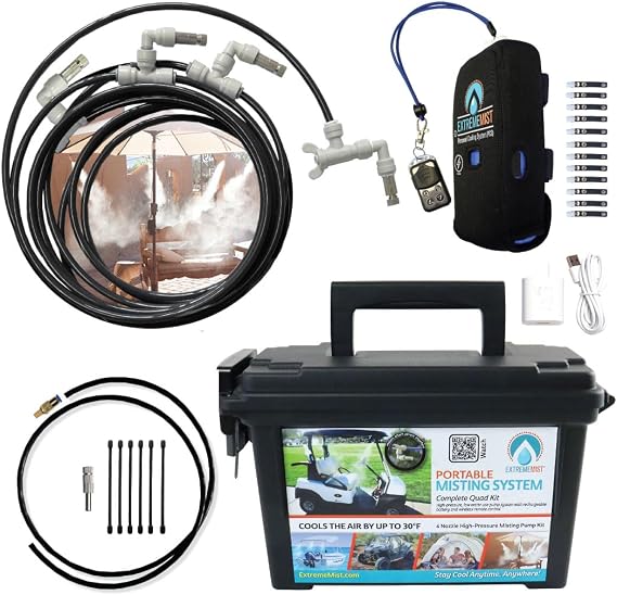 EXTREMEMIST Portable Mist System 16ft Wireless Outdoor Cooling Kit