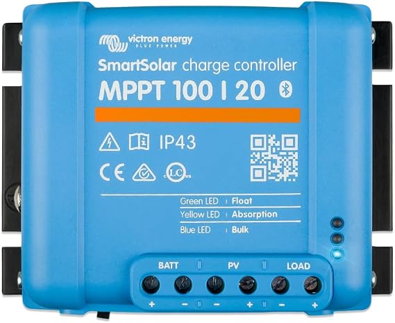 Victron Energy SmartSolar MPPT Solar Charge Controller 100V, 20A, 48V | Bluetooth Charge Controllers for Solar Panels