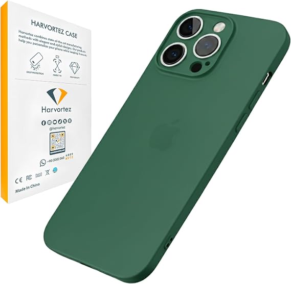 HARVORTEZ iPhone 13 Mini Kılıf 5.5" ile Uyumlu, Ultra İnce Cep Telefon Kılıfı, Kamera Bölge Koruyucu, Ekstra Tuş Takımı, TPU Malzeme BPA İçermez, Kolay Temizlenebilir Phone Case - Yeşil