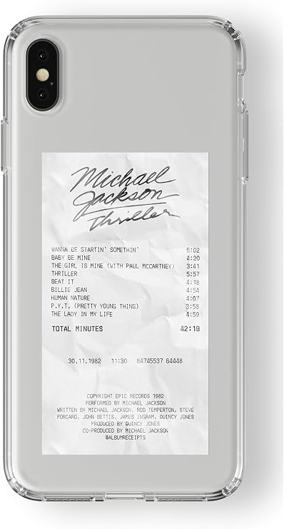 Multitronic iPhone X ve Xs Uyumlu Michael Jackson Thriller Albüm Fişi Tasarım Baskılı Şeffaf Kılıf