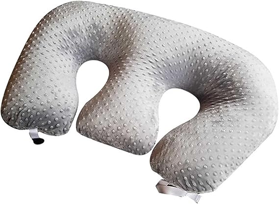 Multifunctional Twins Nursing Pillow for Breastfeeding – Support Breastfeeding Pillow for Twins & Pregnancy | Machine Washable Cotton Support Pillow (Grey)