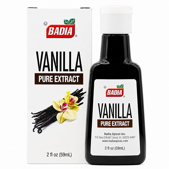 Badia Vanilla Pure Extract, 2 fl oz Rich Baking Flavor for Desserts, Pastries & Drinks
