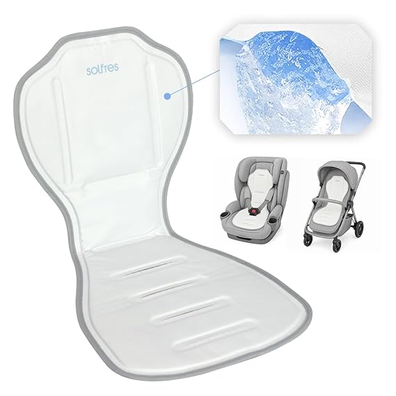 Solfres Hydro Gel Car Seat Cooler Mat for Baby. No Refrigeration Needed. Carseat and Stroller Cooling Pad Cushion Liner with Breathable 3D Mesh Anti-Slip Back. for Kids Toddlers 12-48 Months