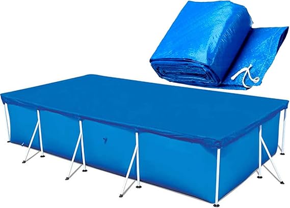 Rectangular Swimming Pool Cover, Easy Set, Anti Dust Rainproof, Heat Insulator, Blue, Pool Cover (7.2x4.9 FT)