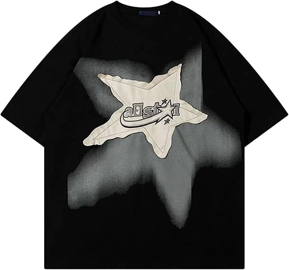 Y2K 90's Vintage Oversized T-Shirt Star Graphic T-Shirt Y2k Casual Uni Streetwear Grunge Aesthetic Tops Clothes