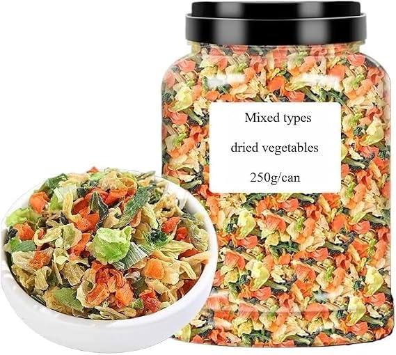 Various Freeze-dried Vegetables, Ready To Eat Dried Vegetables and Fruits, 250g/Can, Ingredients for Home Kitchen Soup and Cooking, Tofu Skin, Carrots, Cabbage, Scallions, Vegan (1 Can)